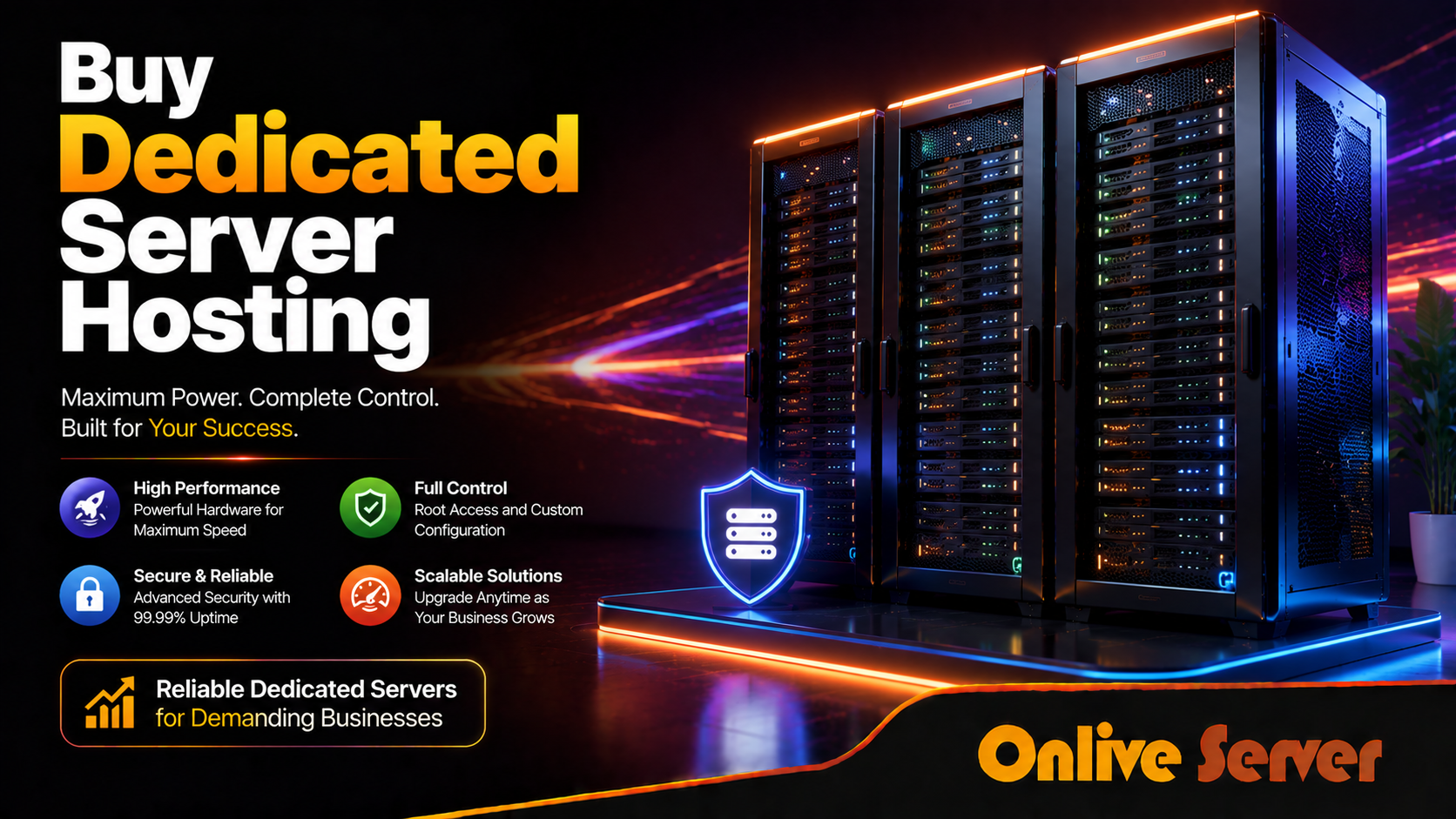 Buy Dedicated Server Hosting plans by OnliveServer